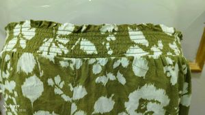 Olive Green Floral Smocked Tube Top
