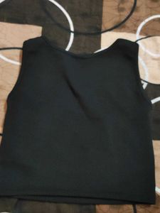 Stylish Black &amp; Pink Sleeveless Top