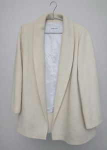 Elegant Cream Shawl Collar Coat(new)
