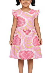 Cute Pink Tie-Dye Heart Dress