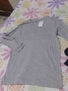 Grey T-Shirt &amp; Navy Top