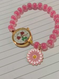 Pink Beaded Watch
