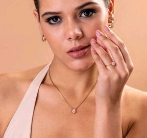 Palmonas:delicate Gold Chain Necklace with Crystal