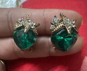 Emerald Green Stud Earrings
