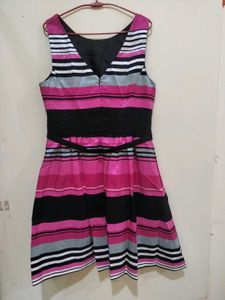 Striped Fit &amp; Flare Dress