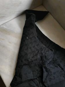 Elegant Black chikankari work gown