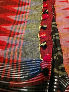 black ikkat saree