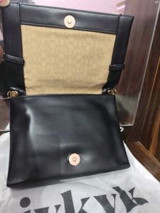 Black Clutch with Gold Chain