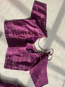 Beautiful Purple Silk Saree with Blouse