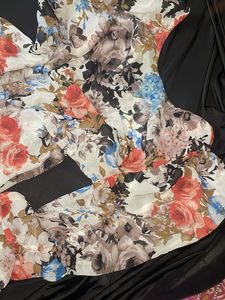 Floral Print Flowy Gown