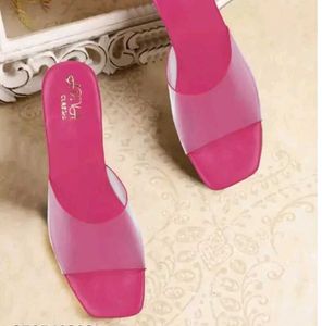 Pink Clear Heel Sandals