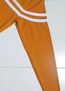 Orange Full Sleeves Tshirt with white stripes