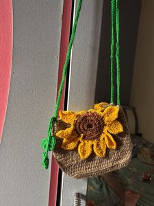 Handmade Crochet Sunflower Bag
