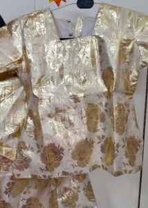 Gold Floral Brocade Outfit