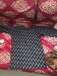 Indian print blue short kurti