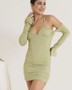 New Green Bodycon Mini Dress