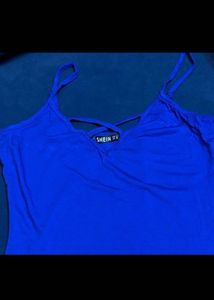 Royal Blue Ruched Spaghetti Strap Dress