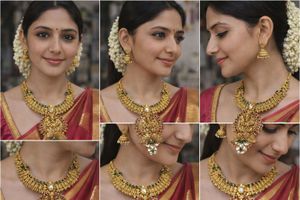 Traditional Indian Gold Necklace Heavy Ganesha Sty