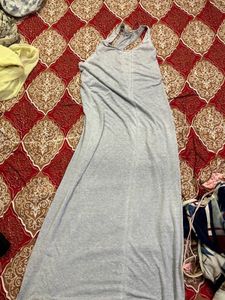Striped Maxi Dress with Sheer Cover-up