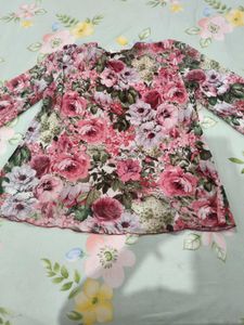 Floral Print Top with Tassel Detail