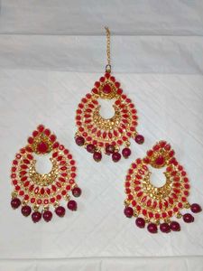 full stone work Earrings set of 2