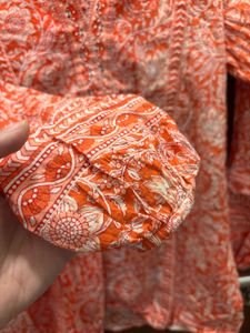 Beautiful Red Block Print Kurta