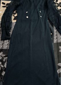 Elegant Black Sheer Sleeve Dress
