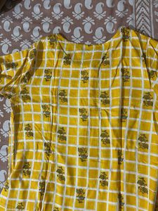 Yellow Printed Kurta