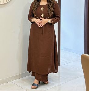 Elegant Brown Embroidered Kurta