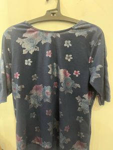 Floral Print Navy Blue Top