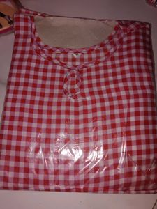 Red & Pink Gingham Kurti
