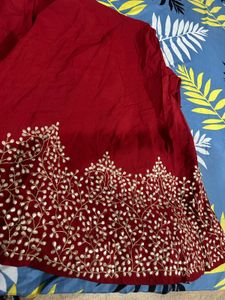 Red Embroidered gown