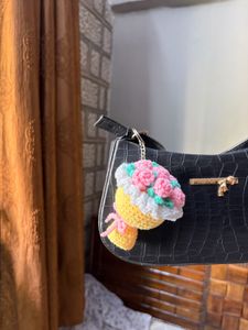 Crochet Flower Bouquet Keychain