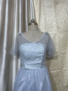Elegant Grey Tulle Gown