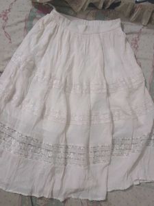 Lace Trimmed Skirt(stretches till 38-40 inche