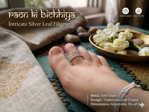 Intricate Silver Leaf Toe Ring