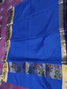 Vibrant Blue Chanderi Silk Saree with Blouse