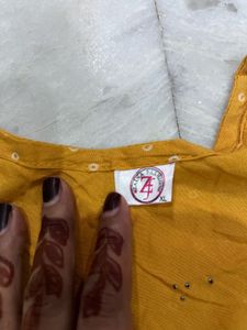 yellow anarkali frock