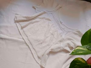 White Lace Trim Top