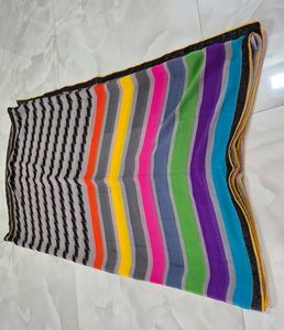 Vibrant Striped Chiffon Saree