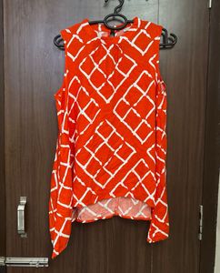 Chic Geometric Print Sleeveless Top