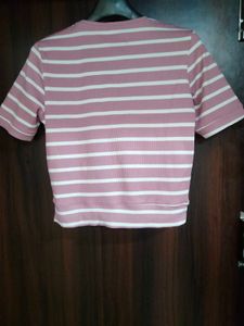 lavendre stripped ribbed crop top💜