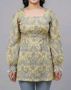 Yellow Kurta with Paisley Print