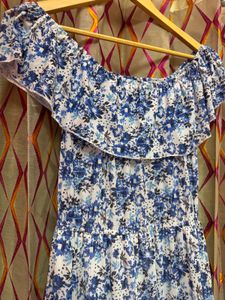 Off-Shoulder Floral Print Mini Dress