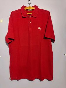 Burberry Men's Red Polo T-Shirt