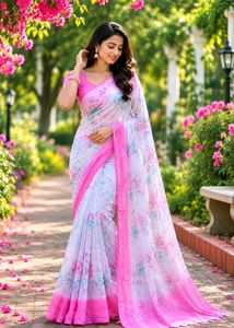 Soft Floral Printed Georgette Saree for Women