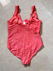 Coral Tie-Front One-Piece Swimsuit