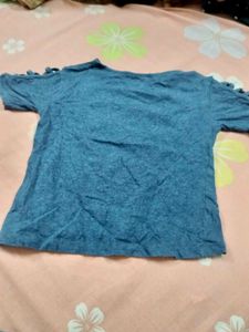 Blue Polka Dot Mesh Tank Top
