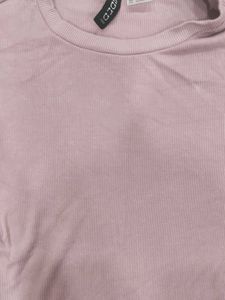 Ribbed Lace-Trimmed Shirt