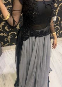 Stunning Black & Grey Embellished Gown